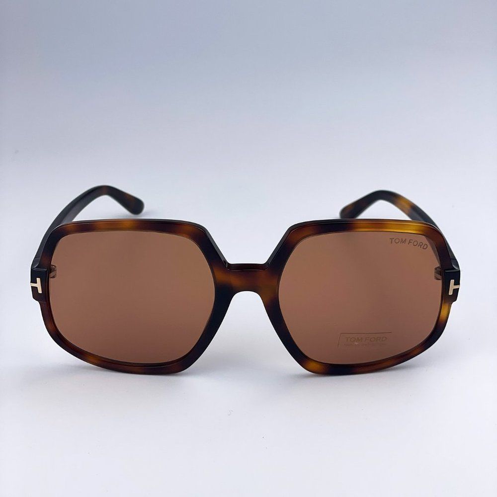 Tom Ford FT0992 DELPHINE 52E Sunglasses Havana Brown Oversized Women - Picture 7 of 12